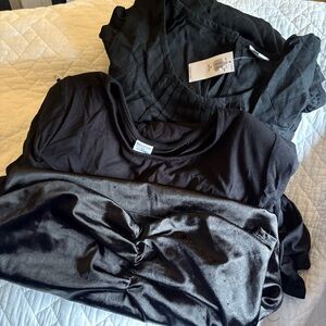 Black dress bundle lot long short sleeveless bodycon flowy goth wardrobe cotton